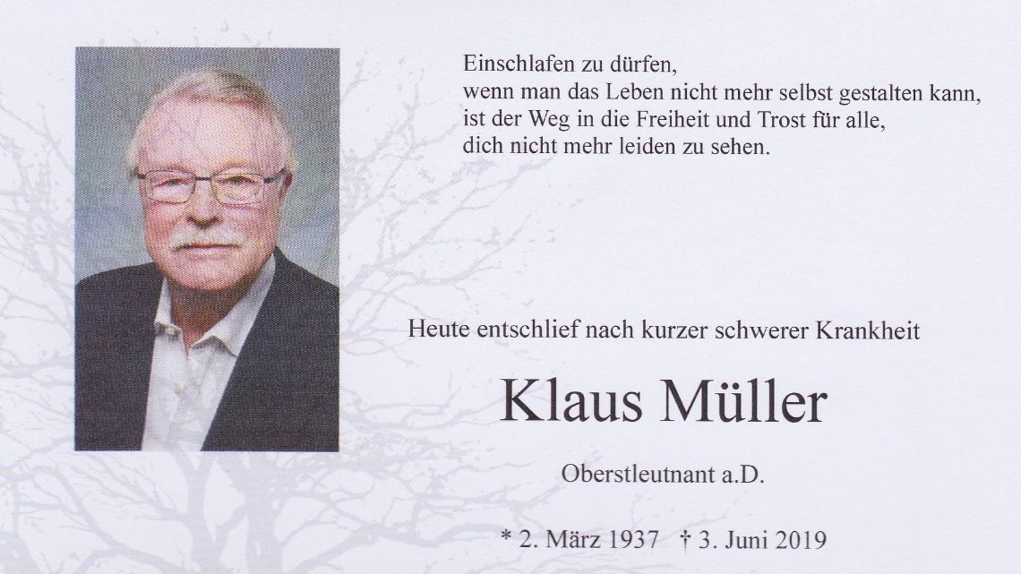 Wir trauern um Klaus Müller