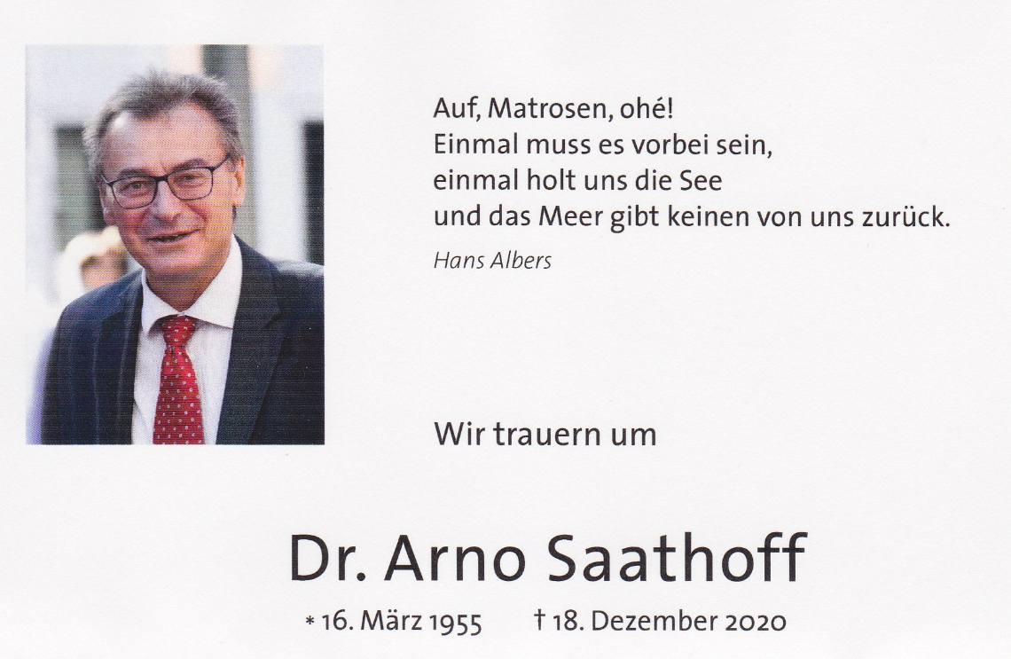 Wir trauern um Dr. Arno Saathoff